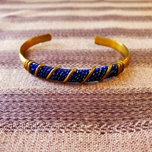 Turkish Brass and Blue Bracelet. size 7